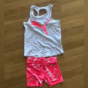Puma 2 piece girls shorts set
